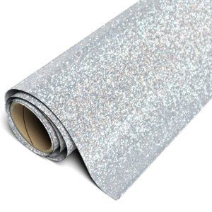 20" x 5 Feet Glitter Silver Siser Easyweed HTV Heat Transfer Iron-On Vinyl